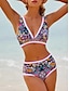 preiswerte Designer-Bademode-Lang geschnittenes Triangel-Bikini-Set mit Stickerei