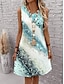 voordelige Jurken met print-Dames Casual jurk Tank-jurk Marmeren afdrukken Afdrukken Strakke ronde hals Mini-jurk Vakantie Mouwloos Zomer