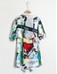 זול הדפס שמלת קז&#039;ואל-שמלת מיני חולצת צווארון סטנד עם הדפס שפריץ