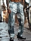 billige kjolebukser med 3d-print for menn-Herre Fritid Stribe Dressbukser Bukser 3D-utskrift utendørs Gate Normal Mikroelastisk