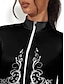 abordables Colección de diseñador-Mujer Camisas de polo Negro Caqui Manga Larga Protección Solar Camiseta Otoño Invierno Ropa de golf para damas Ropa Trajes Ropa Ropa