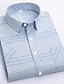 Χαμηλού Κόστους Ανδρικά πουκάμισα-Ανδρικά Πουκάμισο Επίσημο Πουκάμισο Μπλε Απαλό Μπλε Σκούρο μπλε Κοντομάνικο Ριγέ Απορρίπτω Άνοιξη &amp; Χειμώνας Γάμου Γραφείο &amp; Καριέρα Ρούχα Στάμπα