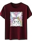 economico T-Shirt da donna-Per donna maglietta Cotone Animali Stampa Fine settimana Di tendenza Manica corta Rotonda Nero Estate