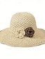 tanie Nakrycia głowy dla kobiet-1 szt. Damski szydełkowy kapelusz słomkowy na lato z ochroną przed słońcem i oddychającą dekoracją kwiatową, idealny do podróży na świeżym powietrzu &amp; plaża