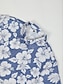 זול חולצת הוואי לגברים-בגדי ריקוד גברים חולצה קז&#039;ואל חולצת קיץ חולצת חוף חולצת הוואי אודם כחול ירוק שרוולים קצרים פרח / צמחים דש אביב קיץ הוואי חגים ביגוד דפוס