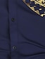Недорогие Мужские классические рубашки-Муж. Рубашка Кнопка рубашка Рубашка с воротничком Винно-красный Большой красный Черный Цветочный принт Воротничок Свадьба Повседневные Одежда