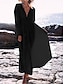 Χαμηλού Κόστους απλά φορέματα-Γυναικεία Λευκό φόρεμα Μακρύ Φόρεμα Μάξι Φόρεμα Δαντέλα Κουρελού Διακοπές Παραλία Κομψό στυλ street Μάξι Λαιμόκοψη V 3/4 Μήκος Μανικιού Μαύρο Λευκό Χρώμα