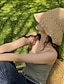 Χαμηλού Κόστους Ψάθινο Καπέλο-μπεζ/χακί boho βελονάκι ψάθινο καπέλο κουβά κλασικό μονόχρωμο αναπνεύσιμο καπέλα ηλίου vintage καπέλα ταξιδιού εξωτερικού χώρου για γυναίκες κορίτσια