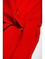 abordables robe décontractée-Robe midi portefeuille froncée en lin tencel pour femme orange rouge col en V