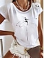 cheap Women&#039;s T-shirts-Women&#039;s T shirt Tee 100% Cotton Graphic Print Daily Weekend Basic Short Sleeve Round Neck Black