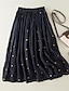 cheap Maxi Skirts-Women&#039;s Skirt A Line Maxi Skirts Print Polka Dot Casual Daily Weekend Summer Cotton And Linen Fashion Casual Yellow Navy Blue Brown Green