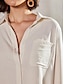 رخيصةأون ملابس علوية أساسية للنساء-نسائي قميص بلوزة قطن كتان فضفاض مناسب للبس اليومي أزرار أبيض كم طويل صلب أساسي قبعة القميص الصيف الربيع