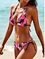 tanie Zestawy bikini-Damskie Stroje kąpielowe Bikini 2 szt Kostium kąpielowy Drzewo palmowe Urlop Seksowny Kostiumy kąpielowe