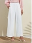 cheap Women&#039;s Pants-Women&#039;s Essential Trousers White Wide Leg Full Length Elastic Waist
