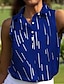 abordables Ropa de golf femenina-Mujer Camisas de polo Azul cielo Negro Rojo Sin Mangas Protección Solar Camiseta Rayas Ropa de golf para damas Ropa Trajes Ropa Ropa