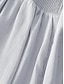 billige design kjoler i bomull og lin-Dame Uformell kjole Sommerkjole i bomull Midikjole Lin Lomme Grunnleggende Klassisk Daglig Feriereise V-hals Halvlange ermer Høst Hvit Navyblå عادي