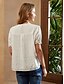 cheap Basic Women&#039;s Tops-Women&#039;s Blouse Plain Casual White Short Sleeve Elegant Fashion Basic V Neck