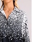 billige Bluser og skjorter til kvinner-Dame Store størrelser Skjorte Bluse Grafisk Avslappet Daglig Knapp Trykt mønster Rosa Langermet Grunnleggende Skjortekrage Vår Høst