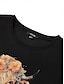 economico T-Shirt da donna-Per donna maglietta 100% cotone Mucca Stampa Interni Informale Giornaliero Occidentale Boho Con stampe Manica lunga Rotonda Nero Per tutte le stagioni