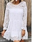 ieftine rochii simple-Pentru femei Rochie albă Rochie Mini cu Maneca Dată Vacanță Șic Stradă Stil Nautic Manșon Lung Alb Culoare