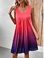Χαμηλού Κόστους Print Φορέματα-Γυναικεία Καθημερινό φόρεμα Αμάνικο φόρεμα Ombre Στάμπα Λαιμόκοψη U Μίνι φόρεμα Στυλάτο Διακοπές Αμάνικο Καλοκαίρι