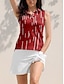baratos Roupas de golfe feminino-Mulheres Camisa polo de caminhada Azul Céu Preto Vermelho Sem Manga Proteção Solar Blusas Riscas Roupas femininas de golfe, roupas, roupas, roupas
