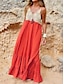 Χαμηλού Κόστους σχεδίαση σετ φορεμάτων-Γυναικεία Σετ φορέματος δύο τεμαχίων Καθημερινό φόρεμα Φόρεμα από βαμβακερό λινό Boho Chic Φορέματα Διακοπές Παραλία Βασικό Μοντέρνα Δαντέλα Κουρελού Μακρύ Φόρεμα Μάξι Φόρεμα Λαιμόκοψη V Αμάνικο Σκέτο