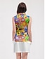 billiga Designerkollektion-Dam Vandringspolotröja Gul Ärmlös Solskydd Överdelar Blommig Golfkläder för damer Kläder Outfits Bär kläder