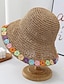 ieftine Pălării Damă-decor de flori boho pălării de soare pălărie de paie elegantă de culoare solidă scobită pălării de plajă de călătorie respirabile pentru femei fete vară în aer liber