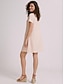 ieftine rochii simple-Pentru femei Rochie de schimb Rochii Lungime Genunchi Manșon scurt Culoare pură Buzunar Primăvară Vară Stil Nautic De Bază Casual Clasic Larg 2022 S M L XL 2XL 3XL 4XL 5XL / Bumbac