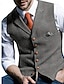 voordelige Gilets-Voor heren Retro vintage Vest Visgraat Getailleerd Inkeping Single Breasted Meer Knoops Lichtgroen blauw Donkergroen 2023
