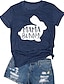 abordables Camisetas de mujer-Mujer Camiseta Algodón Animal Estampado Fin de semana Moda Manga Corta Escote Redondo Negro Verano