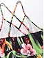 abordables Vestidos estampados-Mujer Vestido informal Vestido de una línea Floral Hoja Espalda al Aire Estampado Con Tirantes vestido largo vestido largo Tropical Hawaiano Vacaciones Sin Mangas Verano
