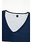 billiga T-shirts för damer-Dam T-shirt Randig Mönster Dagligen Helgen Grundläggande Långärmad V-hals Marinblå Höst vinter