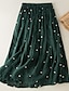 cheap Maxi Skirts-Women&#039;s Skirt A Line Maxi Skirts Print Polka Dot Casual Daily Weekend Summer Cotton And Linen Fashion Casual Yellow Navy Blue Brown Green