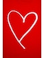 abordables Camisetas de mujer-Mujer Camiseta 100% Algodón Corazón Estampado Enamorado Fin de semana Moda Manga Larga Escote Redondo Negro Primavera &amp; Otoño