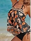 זול בגדי ים של מעצבים-בגד ים טנקיני מודפס בשורה