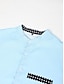 cheap Cotton Linen Shirt-Men&#039;s Shirt Linen Shirt Button Up Shirt Summer Shirt Beach Shirt Black White Pink Short Sleeve Color Block Band Collar Summer Casual Daily Clothing Apparel Patchwork