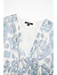 billiga tryck avslappnad klänning-chiffong botanisk blommig maxiklänning med v-ringad