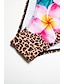 voordelige designer badmode-Driehoek bikinizwempak met bloemenluipaardring