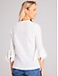cheap Basic Women&#039;s Tops-Women&#039;s Shirt Blouse Plain Contrast Lace Embroidered Eyelet Elegant Basic Half-Sleeve Round Neck White Summer