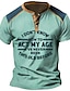 billige herre henley t-shirt-Herre Henley-skjorte Grafisk Bogstaver Henley Tøj 3D-udskrivning udendørs Daglig Kortærmet Trykt mønster Knap ned Mode Designer Bekvem