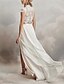 Χαμηλού Κόστους Νυφικά Φορέματα-Παραλία / Προορισμός Μικρά Άσπρα Φορέματα Φορεματα για γαμο Γραμμή Α Ζιβάγκο Ιμάντες Ουρά Σιφόν Νυφικά κοστούμια Νυφικά φορέματα Με Με Άνοιγμα Μπροστά Μοτίβο 2024
