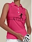baratos Coleção de designers-Mulheres Camisa polo de caminhada roupas de golfe Rosa claro Vermelho Sem Manga Proteção Solar Leve Camiseta Blusas Roupas femininas de golfe, roupas, roupas, roupas