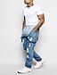 cheap Men&#039;s Jeans-Men&#039;s Jeans Denim Pants Denim Jumpsuit Ripped Multi Pocket Straight Leg Plain Wearable Outdoor Sports Outdoor Fashion Casual Light Blue