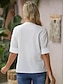 voordelige Basisshirts voor dames-Dames Overhemd Blouse Witte oogtops Bloemig nappi Casual Elegant Vintage Modieus Korte mouw Overhemdkraag Wit