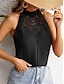 cheap Women&#039;s Blouses &amp; Shirts-Women&#039;s Blouse Floral Daily Print Black Sleeveless Vintage Halter Neck Summer