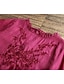 abordables Tops Basiques pour femmes-Chemise Chemise Lin Chemisier Femme Blanche Jaune Rouge Couleur unie Brodée Plein Air du quotidien Mode Col Rond Coton Lin Standard M