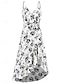 Χαμηλού Κόστους Print Φορέματα-Γυναικεία Καθημερινό φόρεμα Φόρεμα ριχτό από τη μέση και κάτω Φόρεμα σε γραμμή Α Φλοράλ Φύλλο Εξώπλατο Στάμπα Τιράντες Μακρύ Φόρεμα Μάξι Φόρεμα Στυλάτο Καθημερινό Καθημερινά Ημερομηνία Αμάνικο
