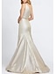cheap Prom Dresses-Mermaid / Trumpet Prom Dresses Elegant Dress Formal Prom Floor Length Sleeveless One Shoulder Sequined with Ruffles 2024